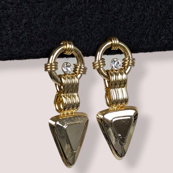 V. Metal Geometric Cut Out Earrings - Picture 1 of 5